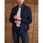 Ribbed-Hem Harrington Jacket