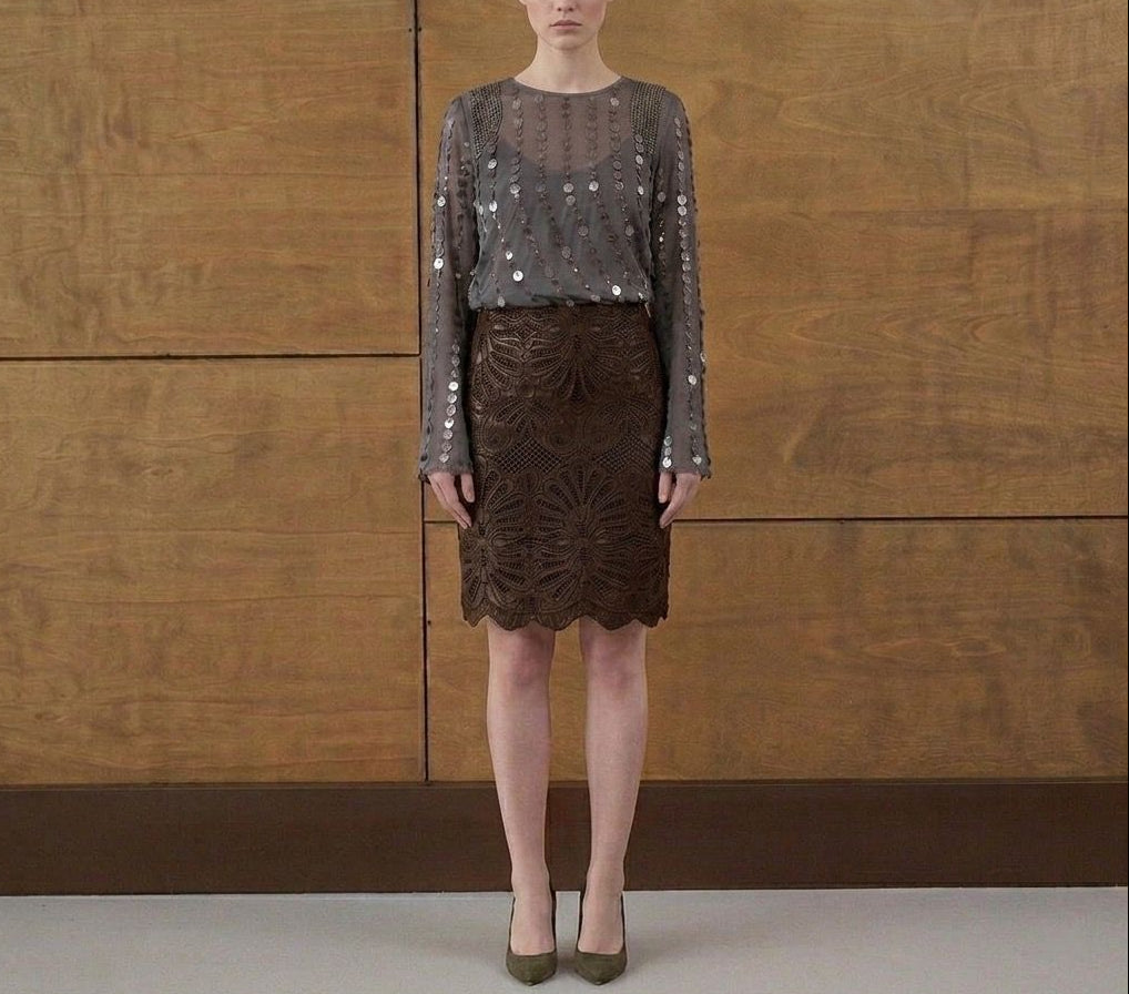 Sable Dentelle Skirt
