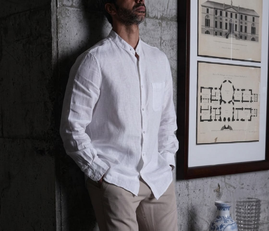 Azure Mandarin Shirt