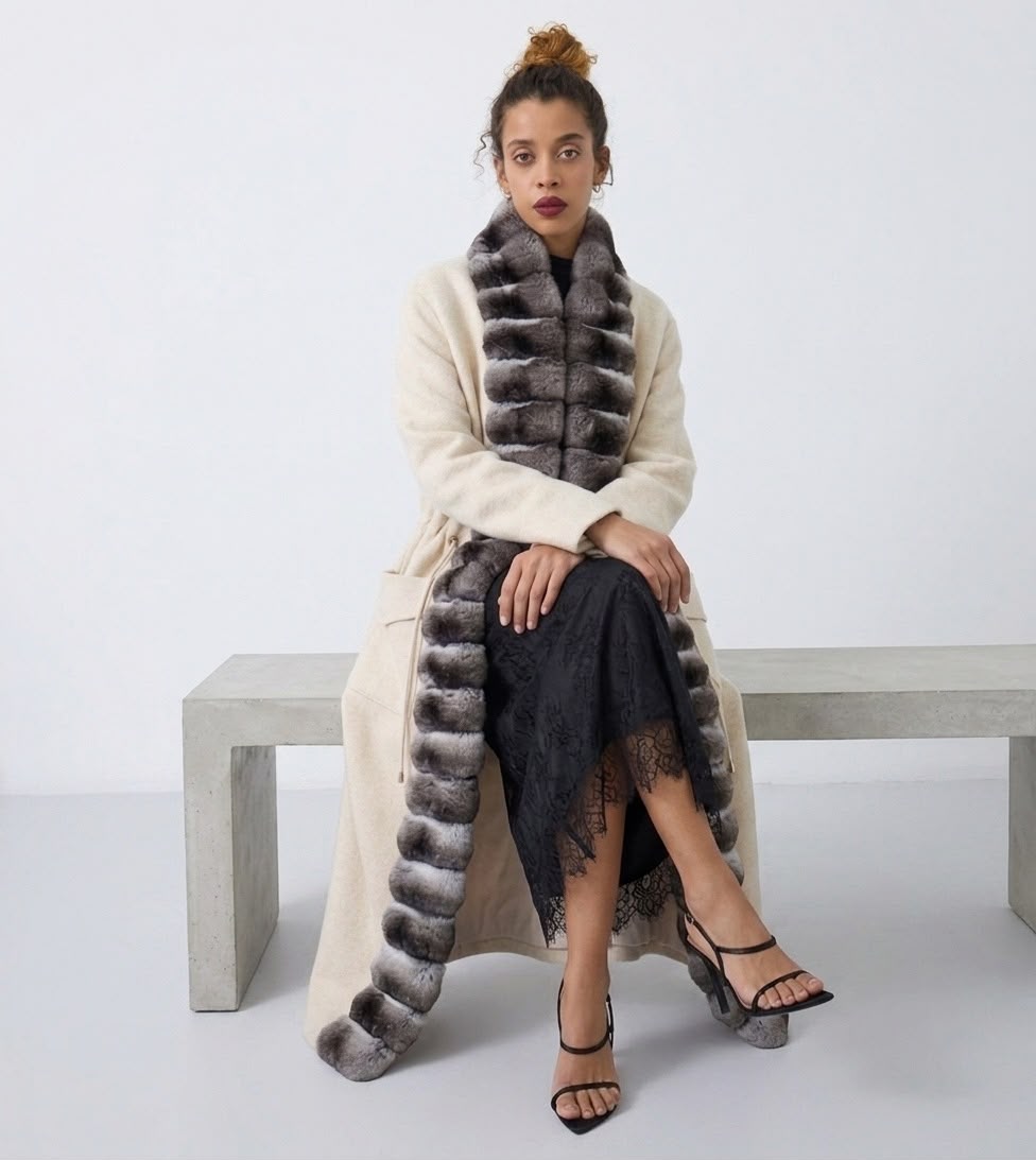 Aurora Fur Trim Long Coat (Copy)