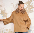 Caspian Luxe Fur-Collar Coat