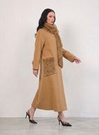 Aurelia Ribbed Fur-Trim Coat