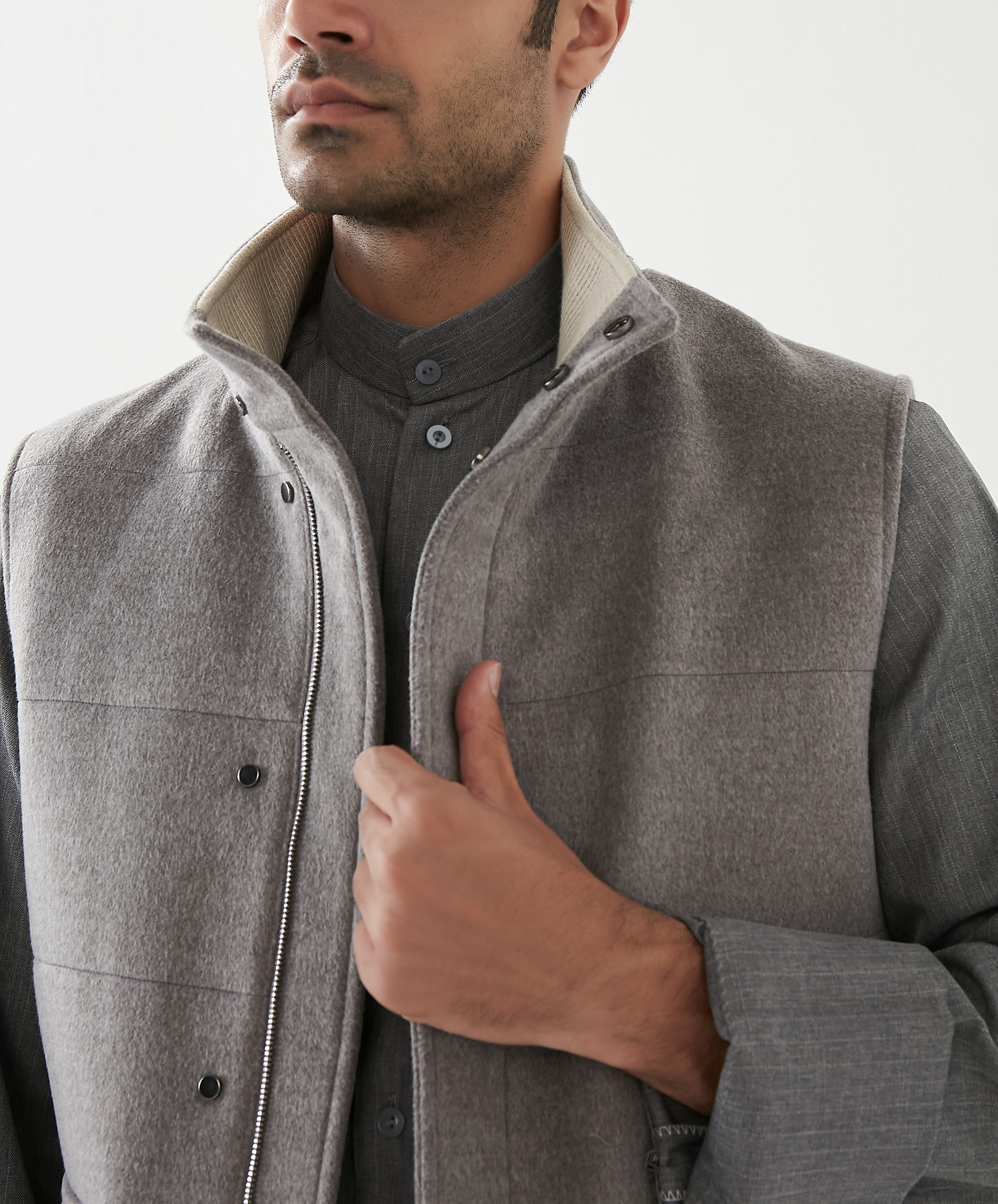 Grigio Wool Field Vest