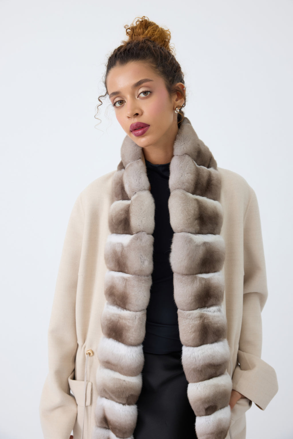 Aurora Fur Trim Long Coat