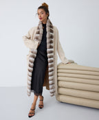 Aurora Fur Trim Long Coat
