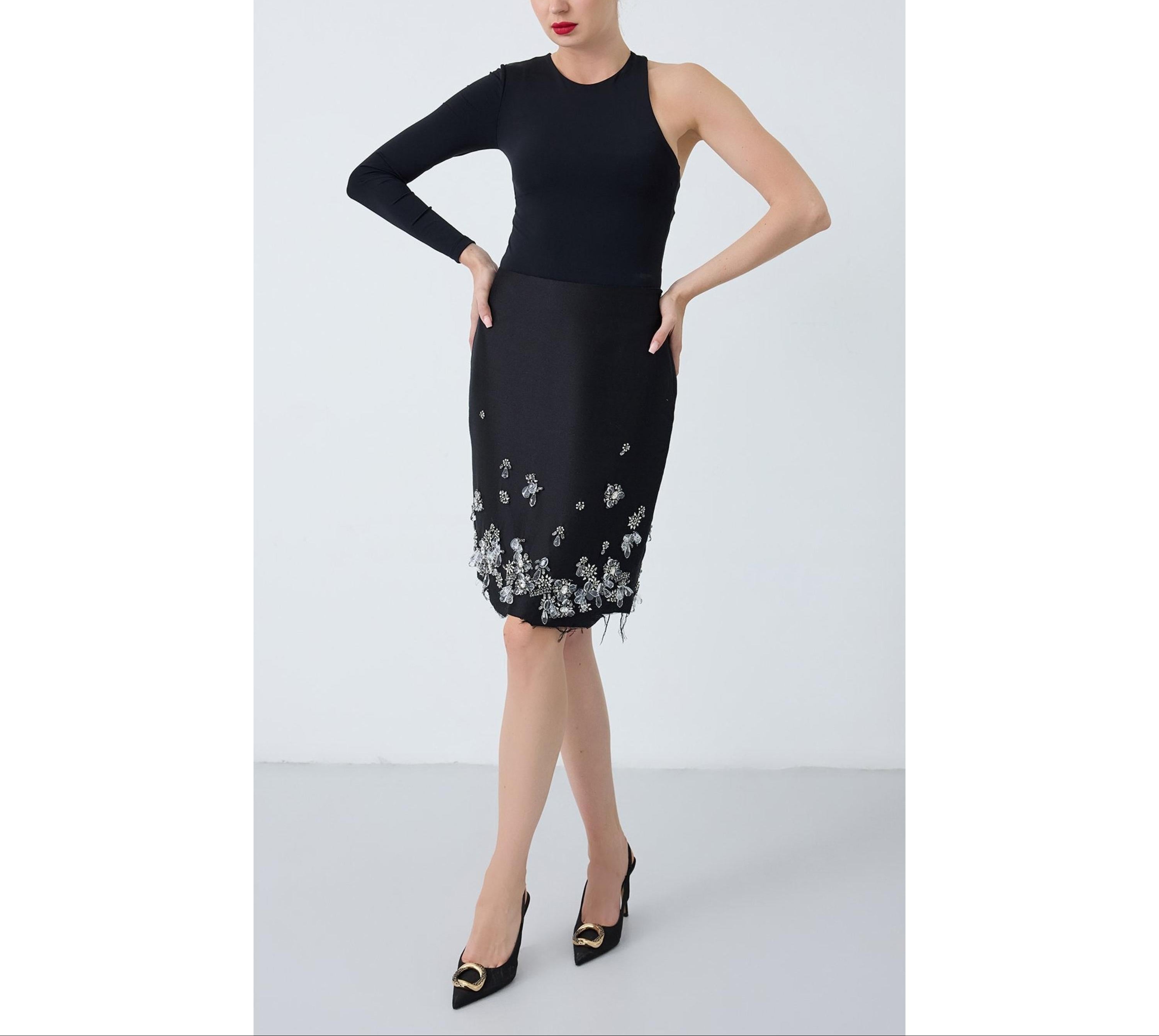 Noir Crystal Skirt