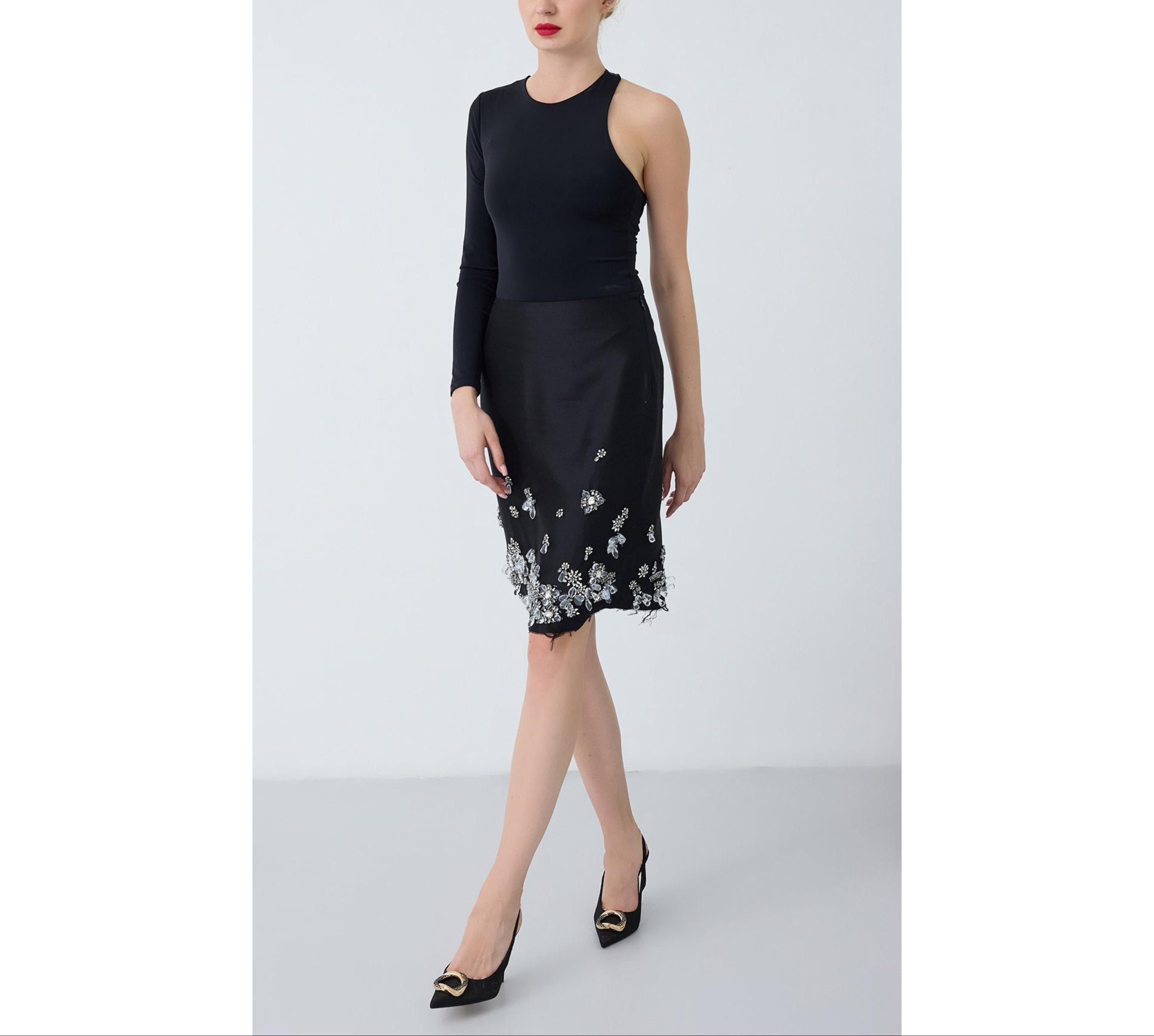 Noir Crystal Skirt