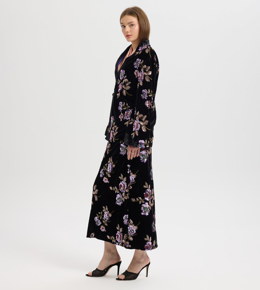 Violet Botanical Embroidered