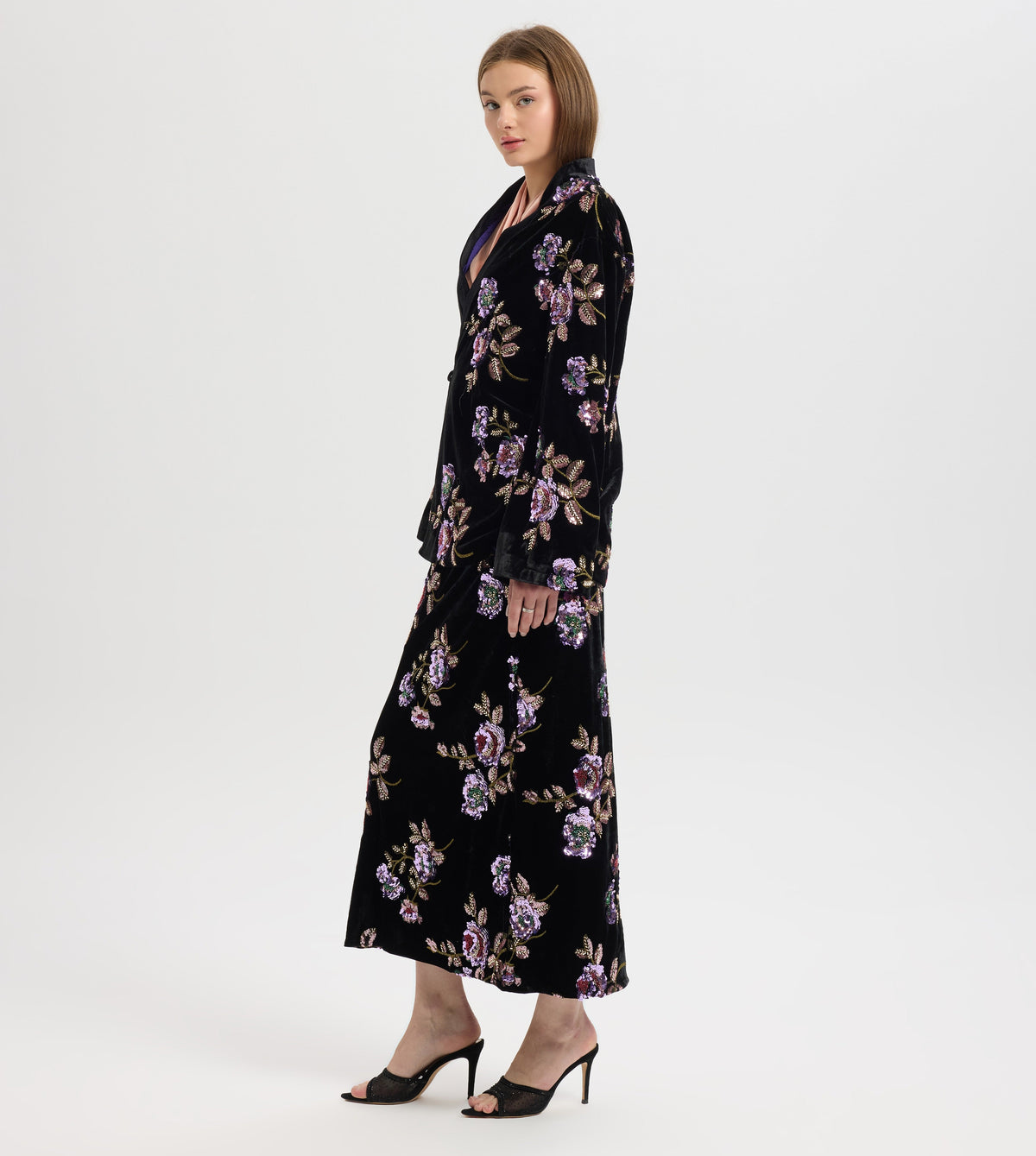 Violet Botanical Embroidered