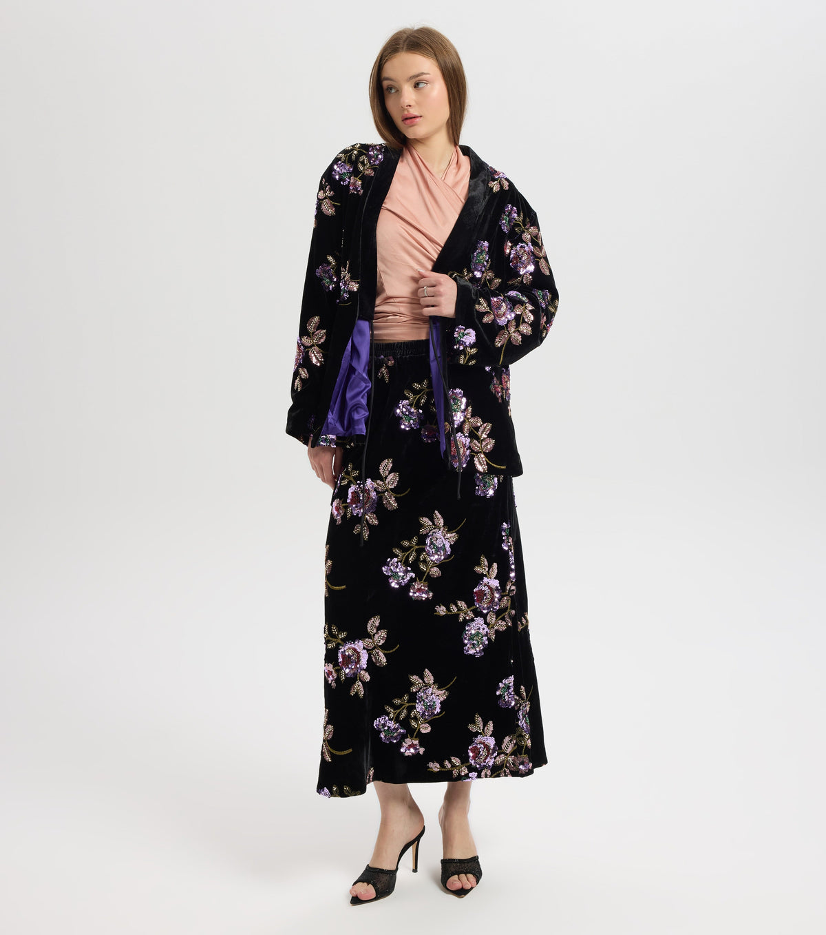Violet Botanical Embroidered
