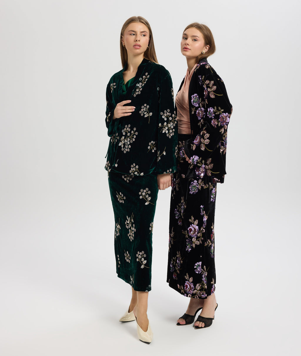 Violet Botanical Embroidered