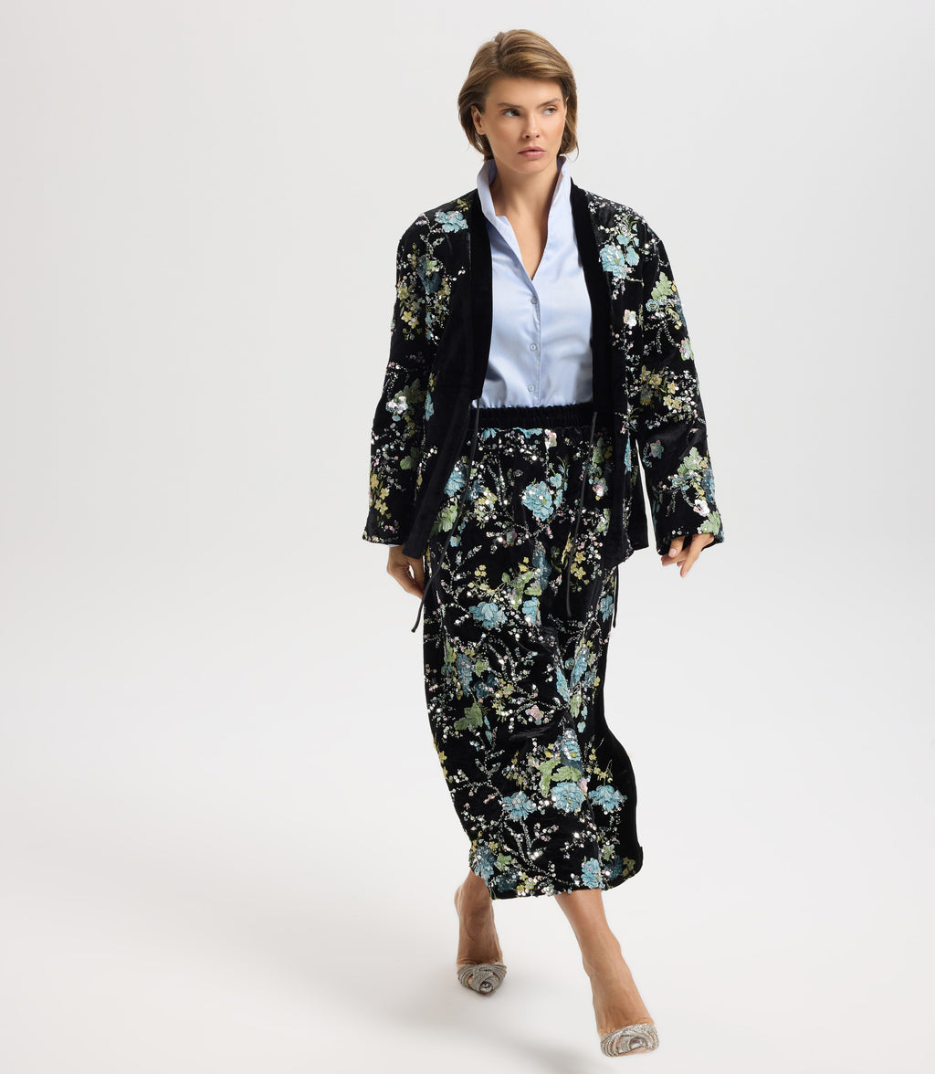 Cerulean Embroidered