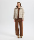 Champagne Quilted Puffer Jacket