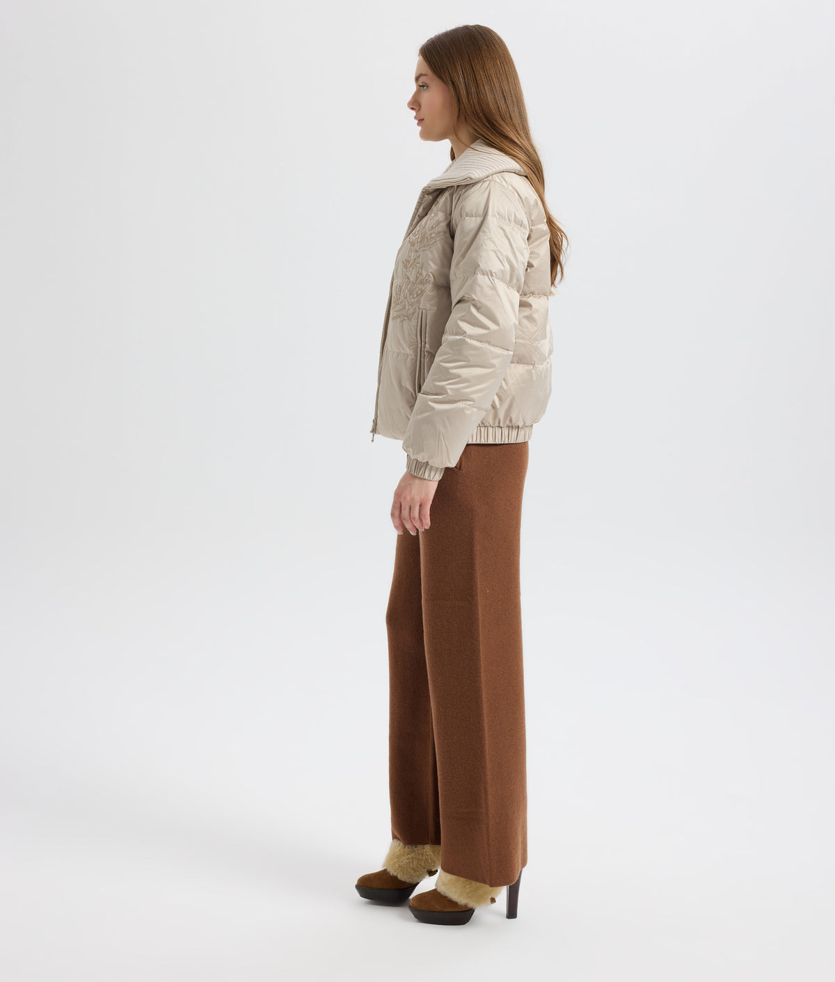 Champagne Quilted Puffer Jacket