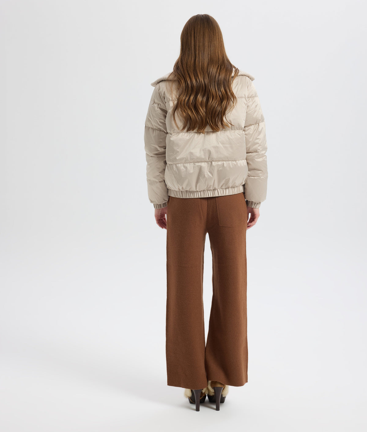 Champagne Quilted Puffer Jacket