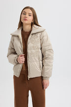 Champagne Quilted Puffer Jacket