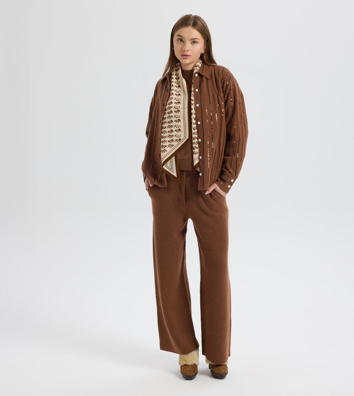 Cocoa Sequin Stripe