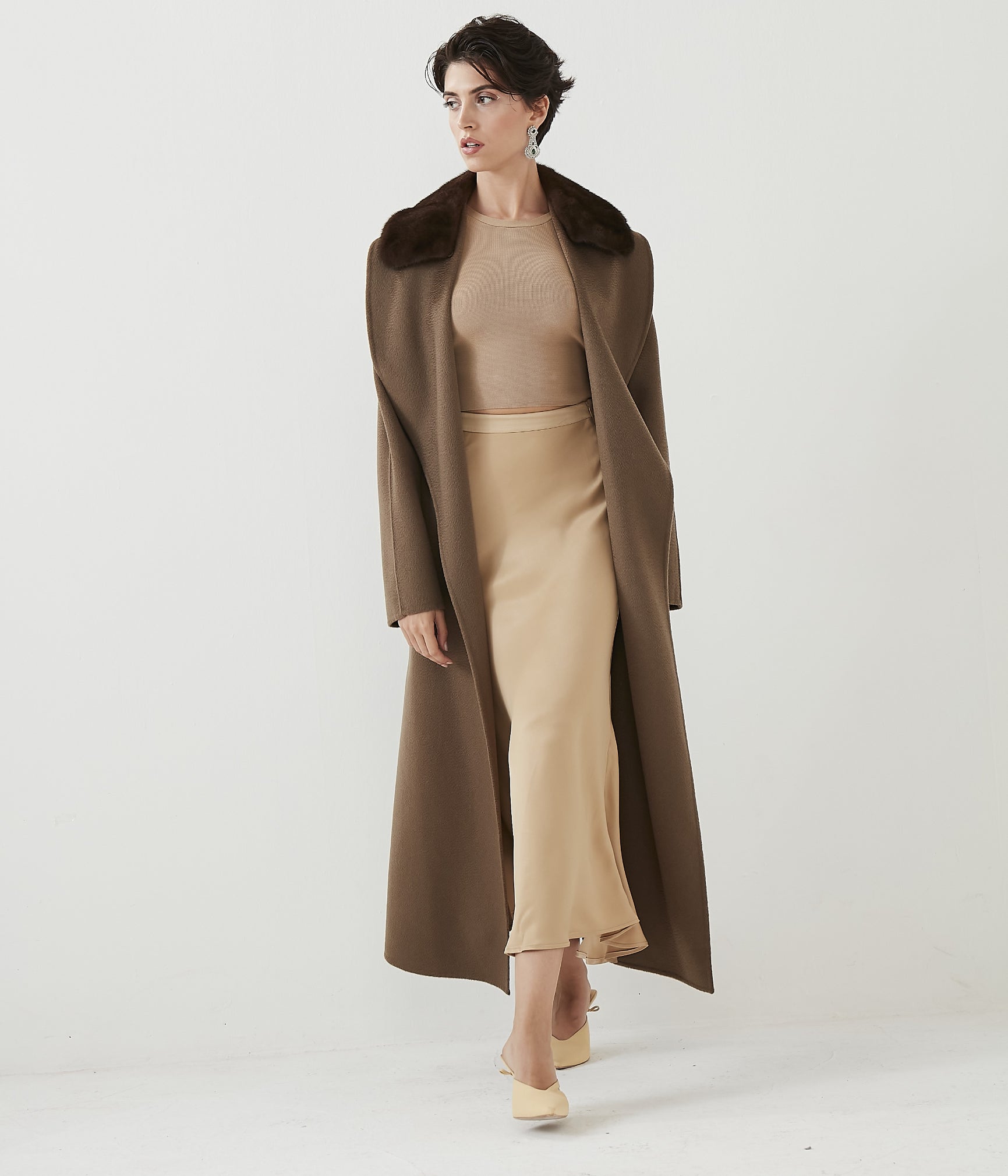 Luna Fur Collar Maxi Coat